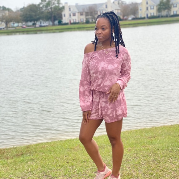 Pink Tie dye romper - Picture 1 of 3